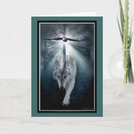 Tarjeta Saludo-tarjeta animal de la PAZ del lobo y del