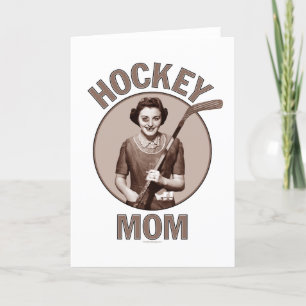 Tarjeta Saludo y avisos de mamá de hockey
