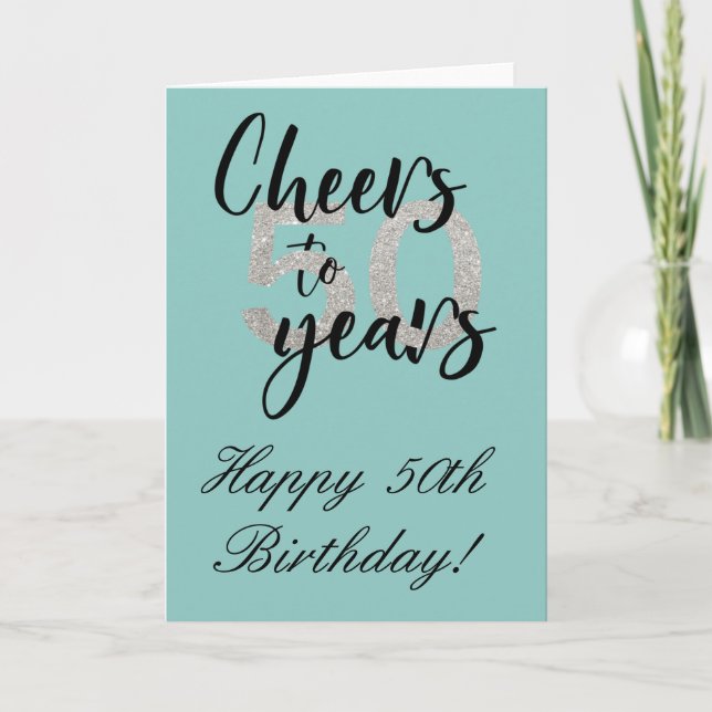 Tarjeta Saludos a 50 años Feliz cumpleaños 50 (Anverso)