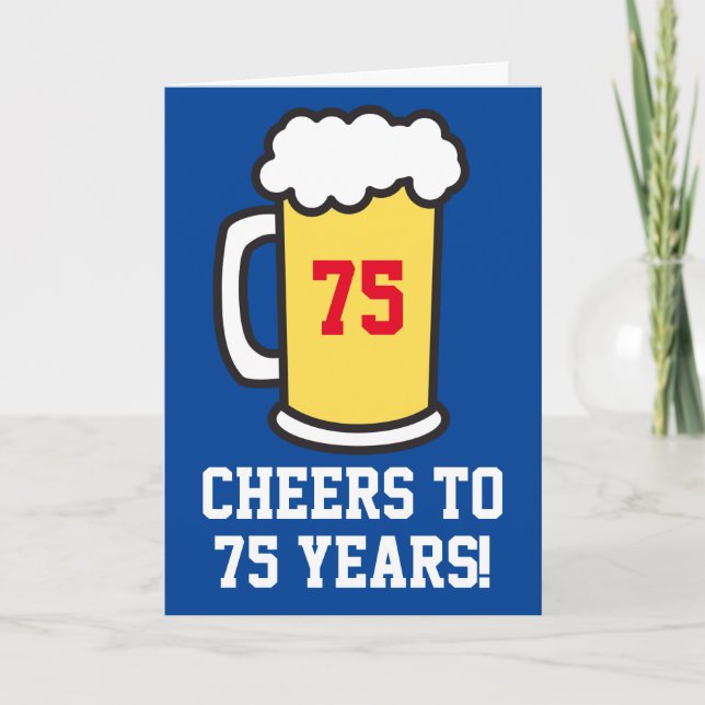 Tarjeta Saludos A 75 Años De Cumpleaños De La Cerveza (En  (Anverso)
