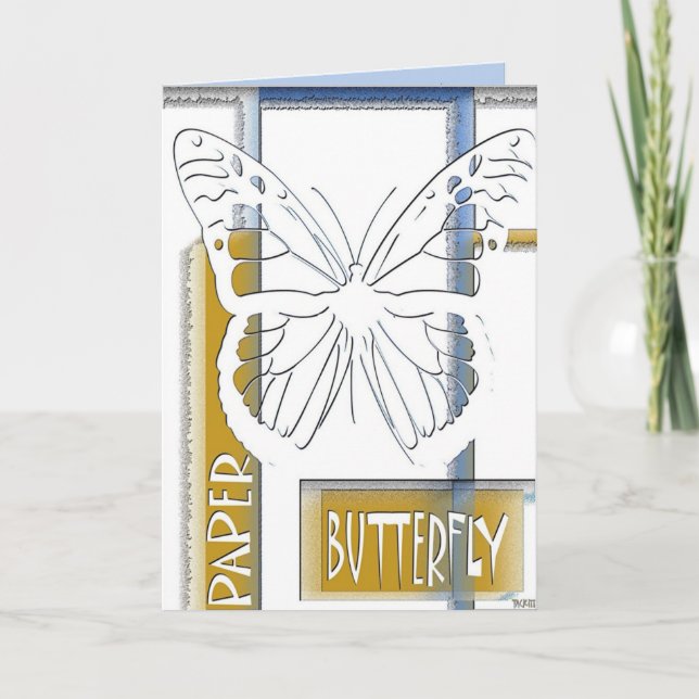 Tarjeta Saludos a la mariposa de papel (Anverso)