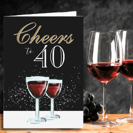 Tarjeta Saludos a los 40 elegantes años del Vino Rojo