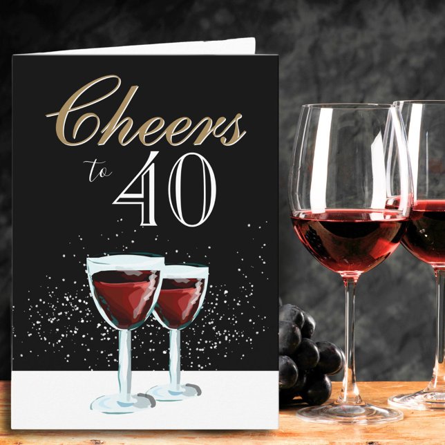 Tarjeta Saludos a los 40 elegantes años del Vino Rojo (Subido por el creador)