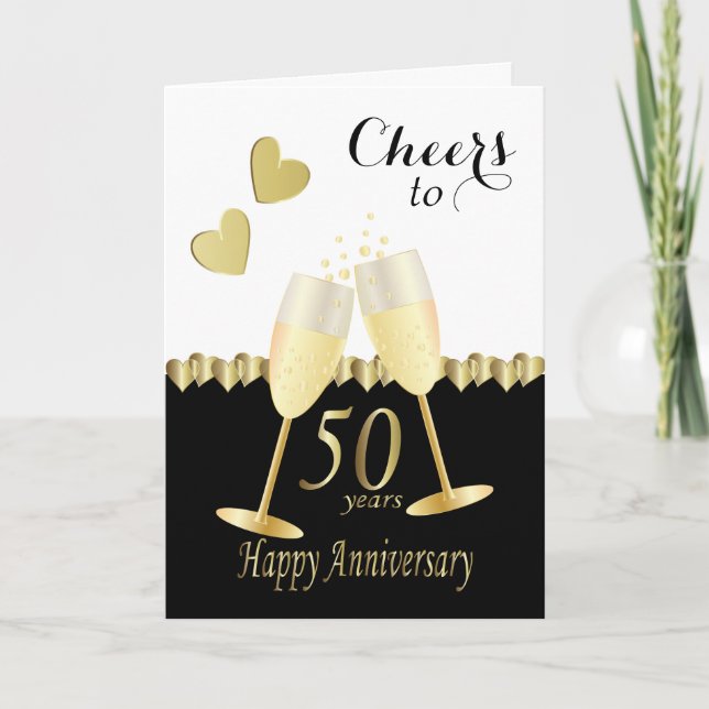 Tarjeta Saludos a nuestro 50 aniversario de oro | DIY Text (Anverso)