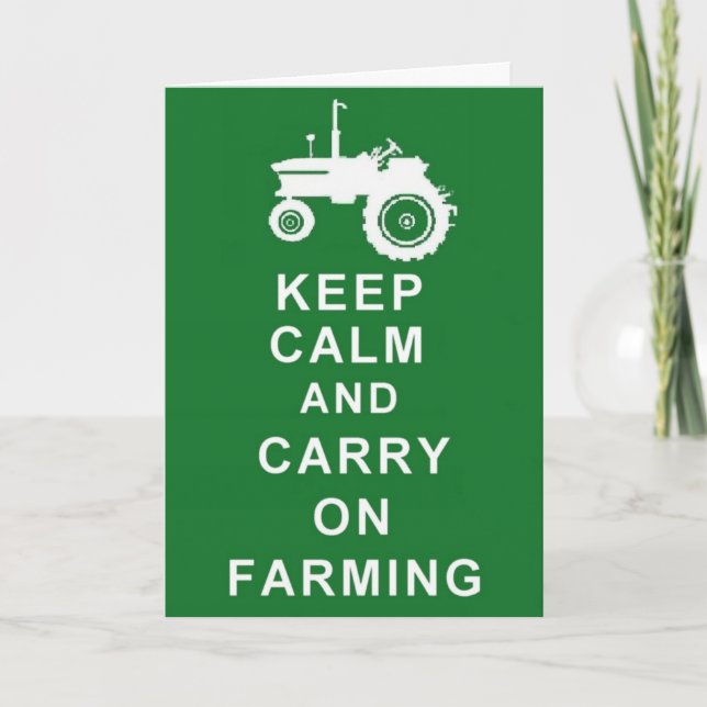 Tarjeta Saludos agrícolas de granjeros o Tractor de tarjet (Anverso)