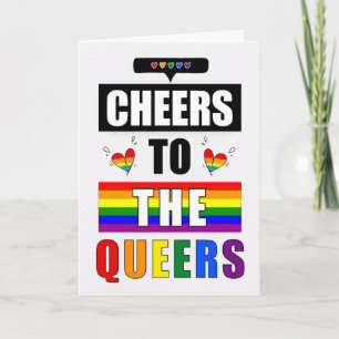 Tarjeta Saludos al Boda LGBTQ Rainbow de Queers