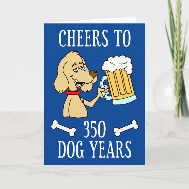 Tarjeta Saludos Al Personalizado De Cerveza Perro De 350 A (Anverso)