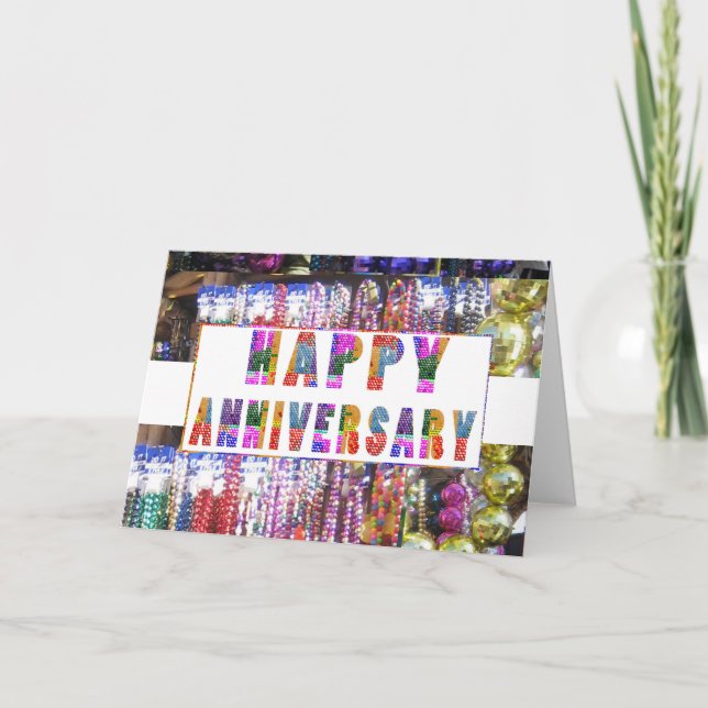 Tarjeta Saludos: Aniversario feliz de HappyANNIVERSARY (Anverso)