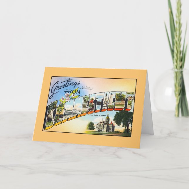 Tarjeta Saludos antiguos de Connecticut (Anverso)