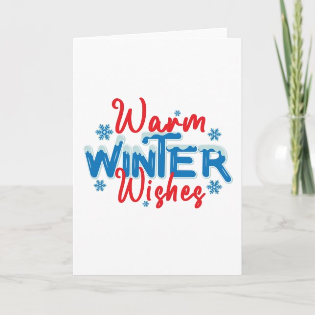 Tarjeta Saludos cálidos en invierno (Anverso)