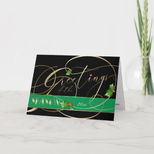 Tarjeta Saludos corporativos de la caligrafía de oro de te