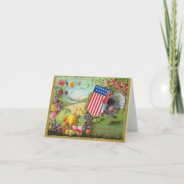 Tarjeta Saludos de Acción de Gracias c1906 (Anverso)