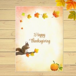 Tarjeta Saludos de Acción de Gracias de las hojas de otoño