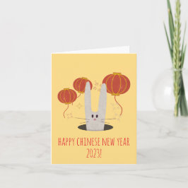 Tarjeta Saludos de Año Nuevo Lunar para el Año del Conejo