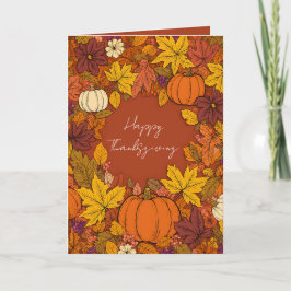 Tarjeta Saludos de calabaza de otoño de Acción de Gracias