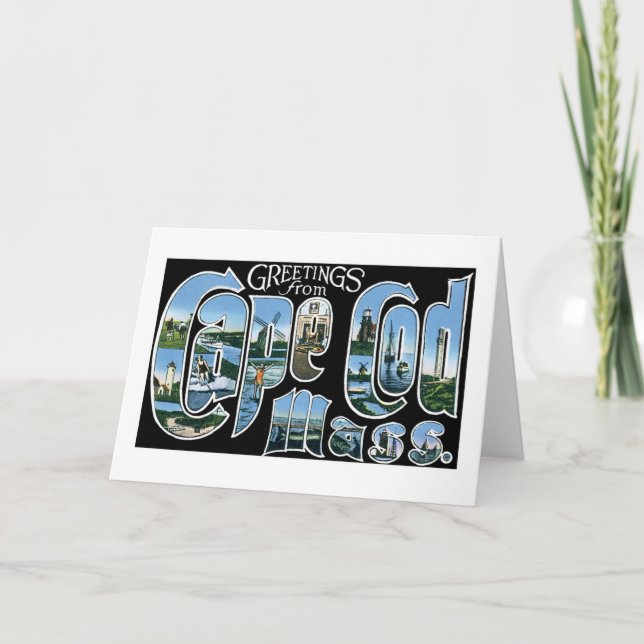 Tarjeta ¡Saludos de Cape Cod, masa! (Anverso)