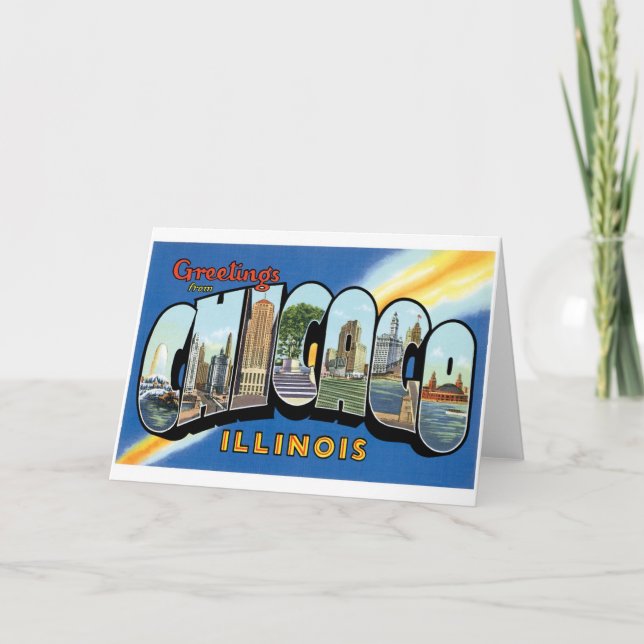 Tarjeta ¡Saludos de Chicago, Illinois! (Anverso)