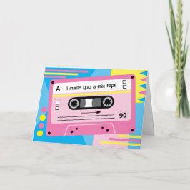 Tarjeta Saludos de cinta mixta rosa Old Skool