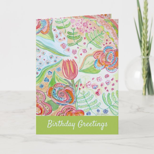 Tarjeta Saludos de cumpleaños, amor y abrazos (Anverso)