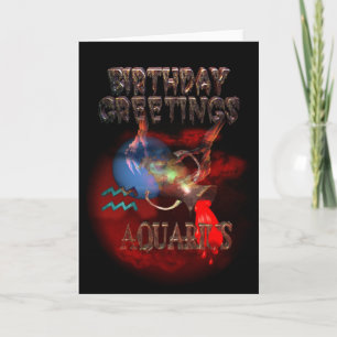 Tarjeta Saludos de cumpleaños de Aquarius Zodiac por Valxa
