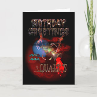 Tarjeta Saludos de cumpleaños de Aquarius Zodiac por Valxa