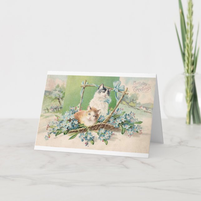 Tarjeta Saludos de cumpleaños de Kitty Cat (Anverso)