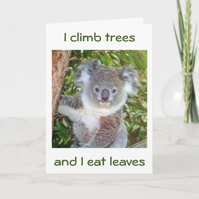 TARJETA "SALUDOS DE CUMPLEAÑOS DE KOALA" COMIRÁ PASTEL PAR (Anverso)