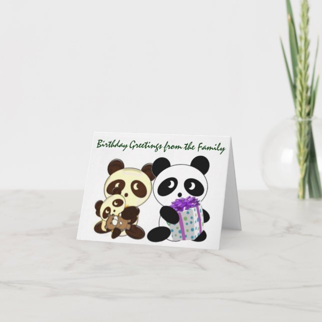 Tarjeta Saludos de cumpleaños de Panda (Anverso)