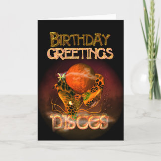 Tarjeta Saludos de cumpleaños de Pisces, Valxart
