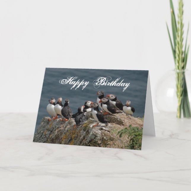 Tarjeta Saludos de cumpleaños de Puffin (Anverso)