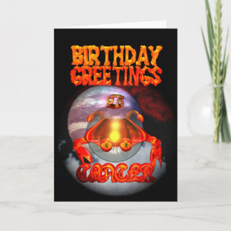 Tarjeta Saludos de cumpleaños de Zodiac contra el cáncer p