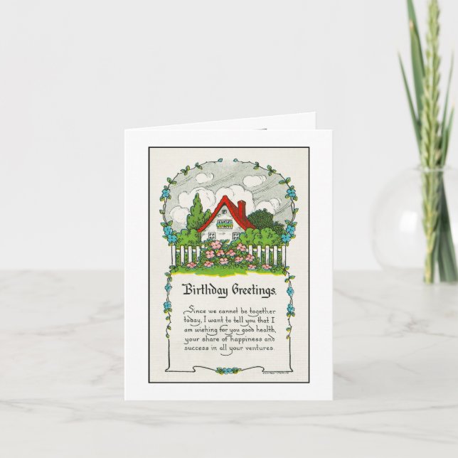 Tarjeta Saludos de cumpleaños desde una distancia (Anverso)