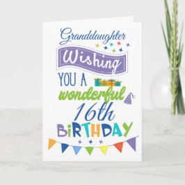 Tarjeta Saludos de cumpleaños número 16 de la nieta