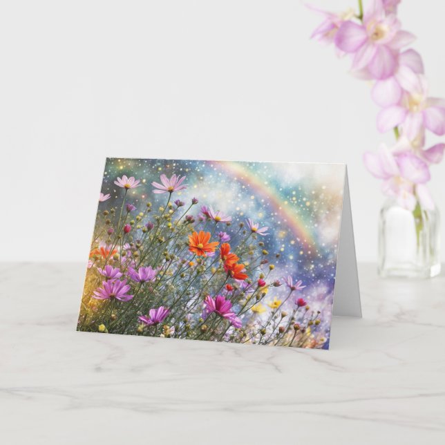 Tarjeta Saludos de Equinoccio de Primavera con Flores (Orquídea)