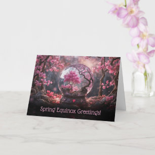 Tarjeta Saludos de Equinoccio de Primavera con Lindas Flor