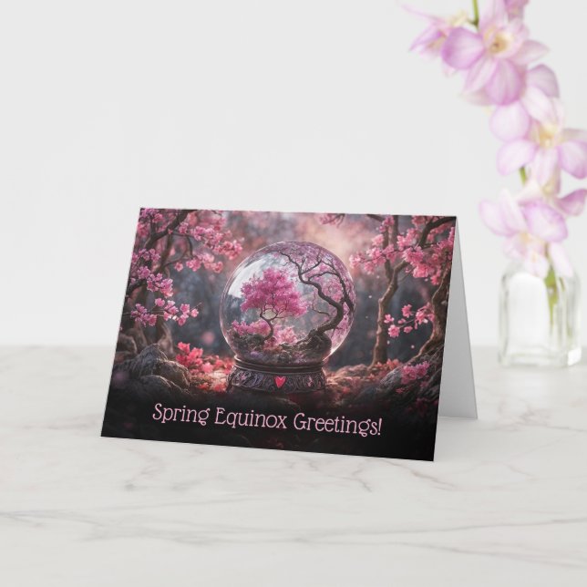Tarjeta Saludos de Equinoccio de Primavera con Lindas Flor (Orquídea)