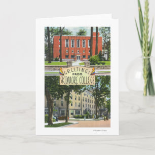 Tarjeta Saludos de escenas de la universidad de Skidmore