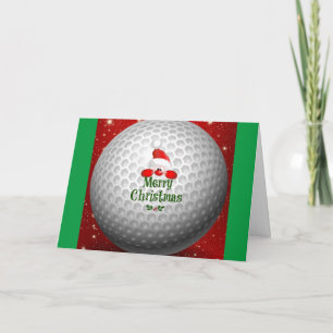 Tarjeta Saludos de 'Feliz Navidad' de Golfer Santa