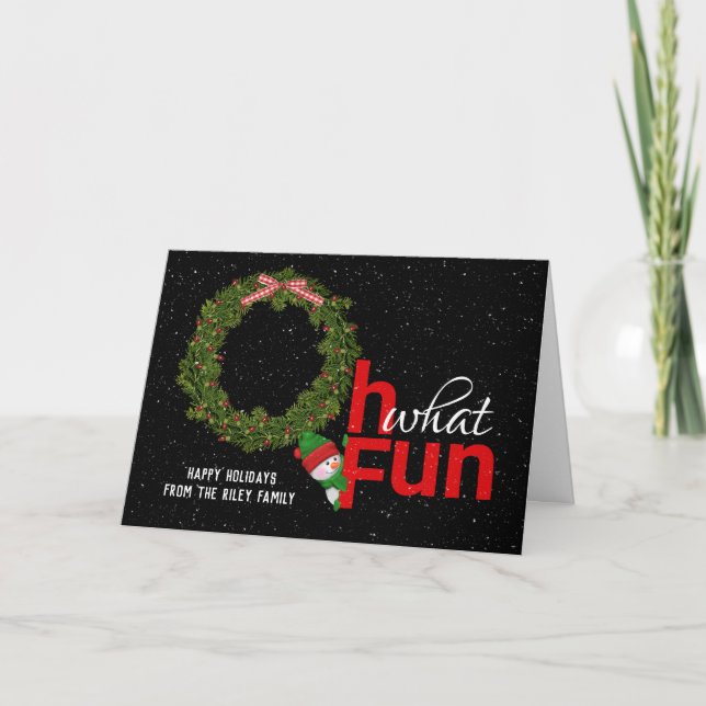 Tarjeta Saludos de feriados de los navidades Wreath (Anverso)