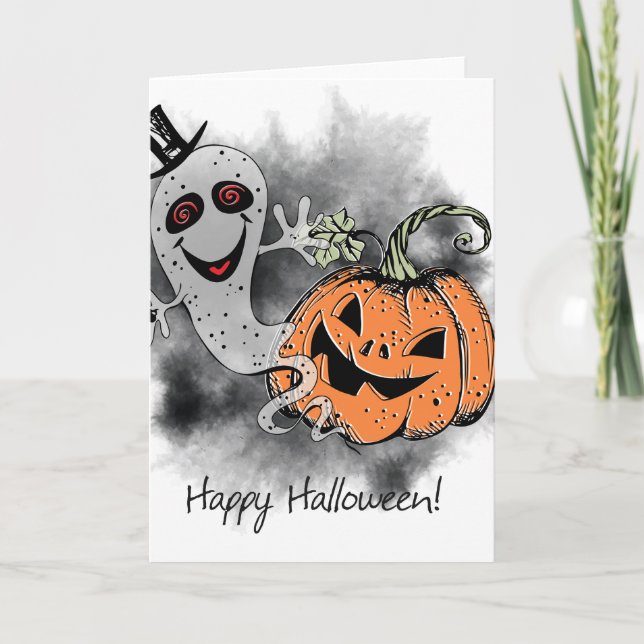 Tarjeta Saludos de Halloween (Anverso)