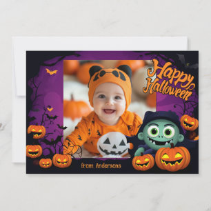 Tarjeta Saludos de Halloween 👻 con foto personalizado