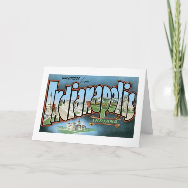 Tarjeta ¡Saludos de Indianapolis, Indiana! (Anverso)