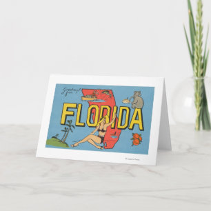 Tarjeta Saludos de la Florida la Florida (azul)