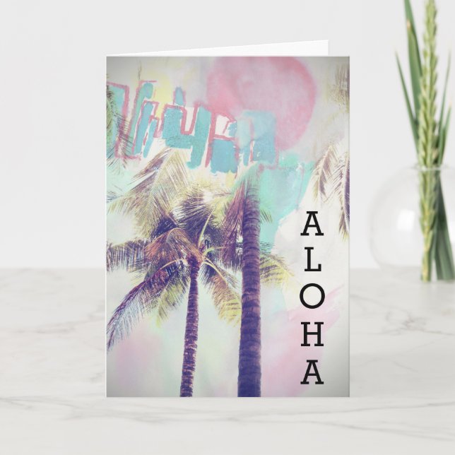 Tarjeta Saludos de la hawaiana (Anverso)