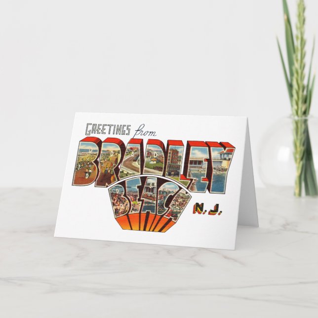 Tarjeta Saludos de la playa New Jersey de Bradley (Anverso)