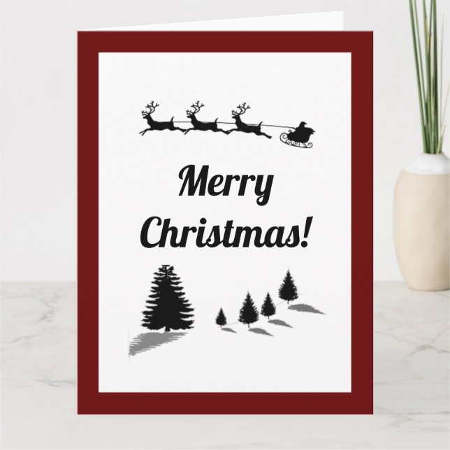 Tarjeta Saludos de la temporada de navidades en Santa Slei (Anverso)