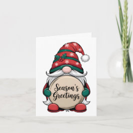 Tarjeta Saludos de la temporada de navidades Gnome