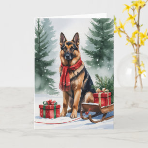 Tarjeta Saludos de los Navidades alemanes del perro pastor