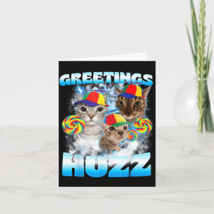 Tarjeta Saludos de Meme de Gato Huzz Divertido Amante de G