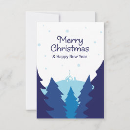 Tarjeta Saludos de Navidad con colores de invierno.